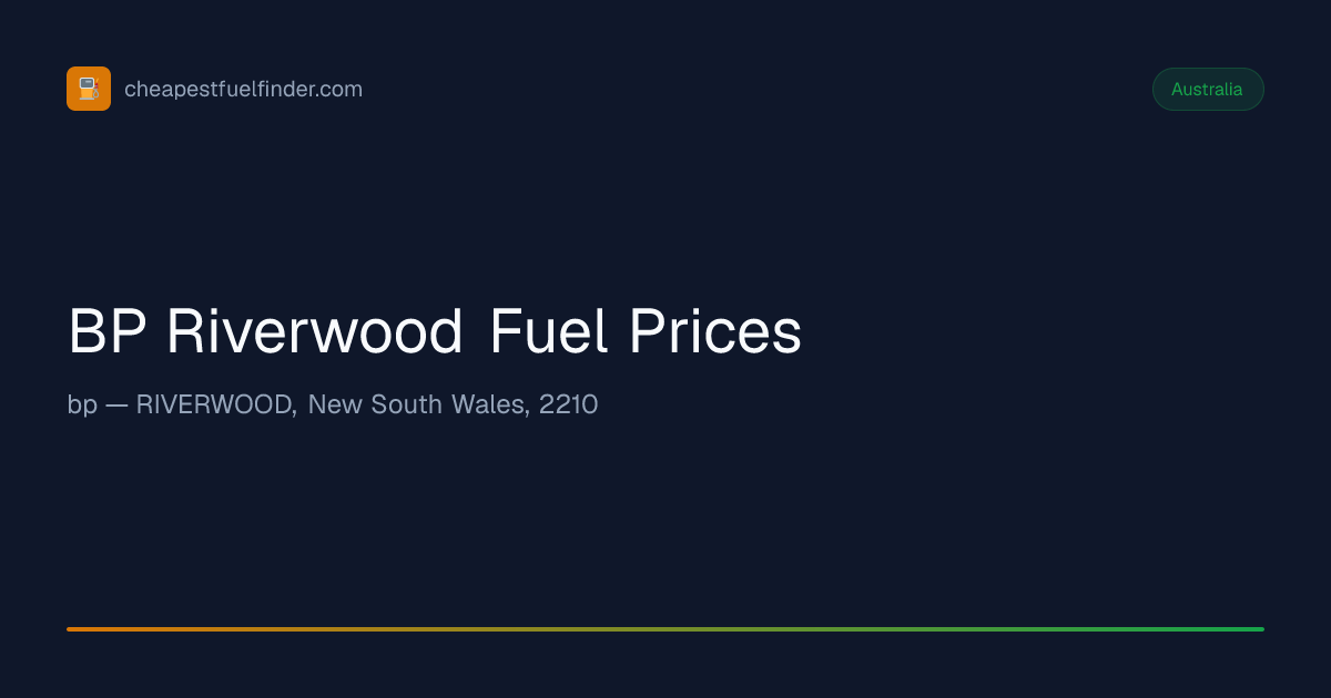 BP Riverwood Fuel Prices from 225.8¢/L — Cheapest Fuel Finder